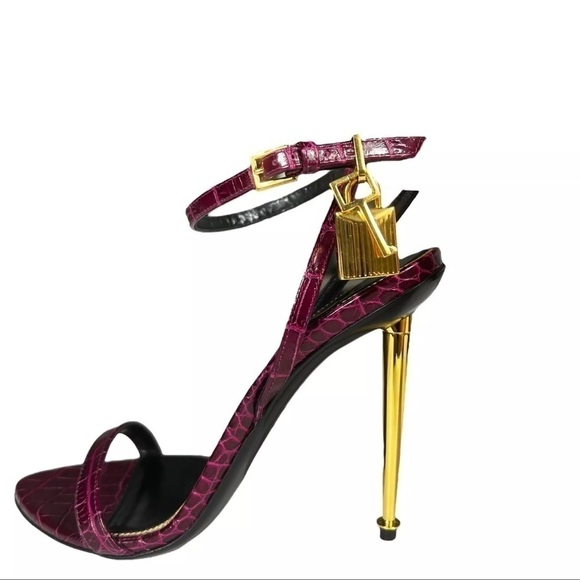 Tom Ford Burgundy and Gold Heels - Picture 1 of 16